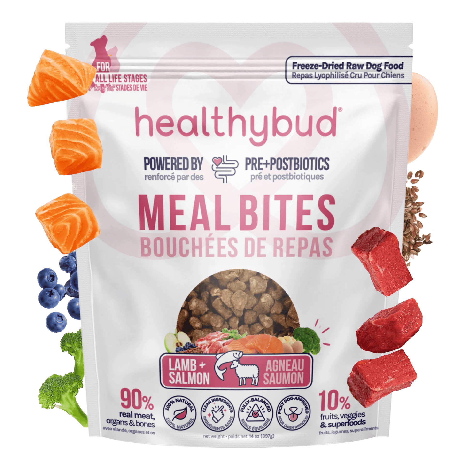 Healthybud Lamb+Salmon Meal Bites – Freeze Dried Raw Dog Food