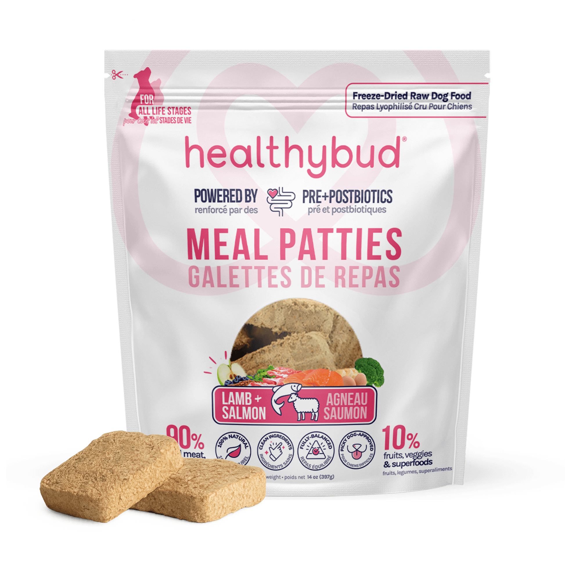 Lamb+Salmon Meal Patties - healthybud