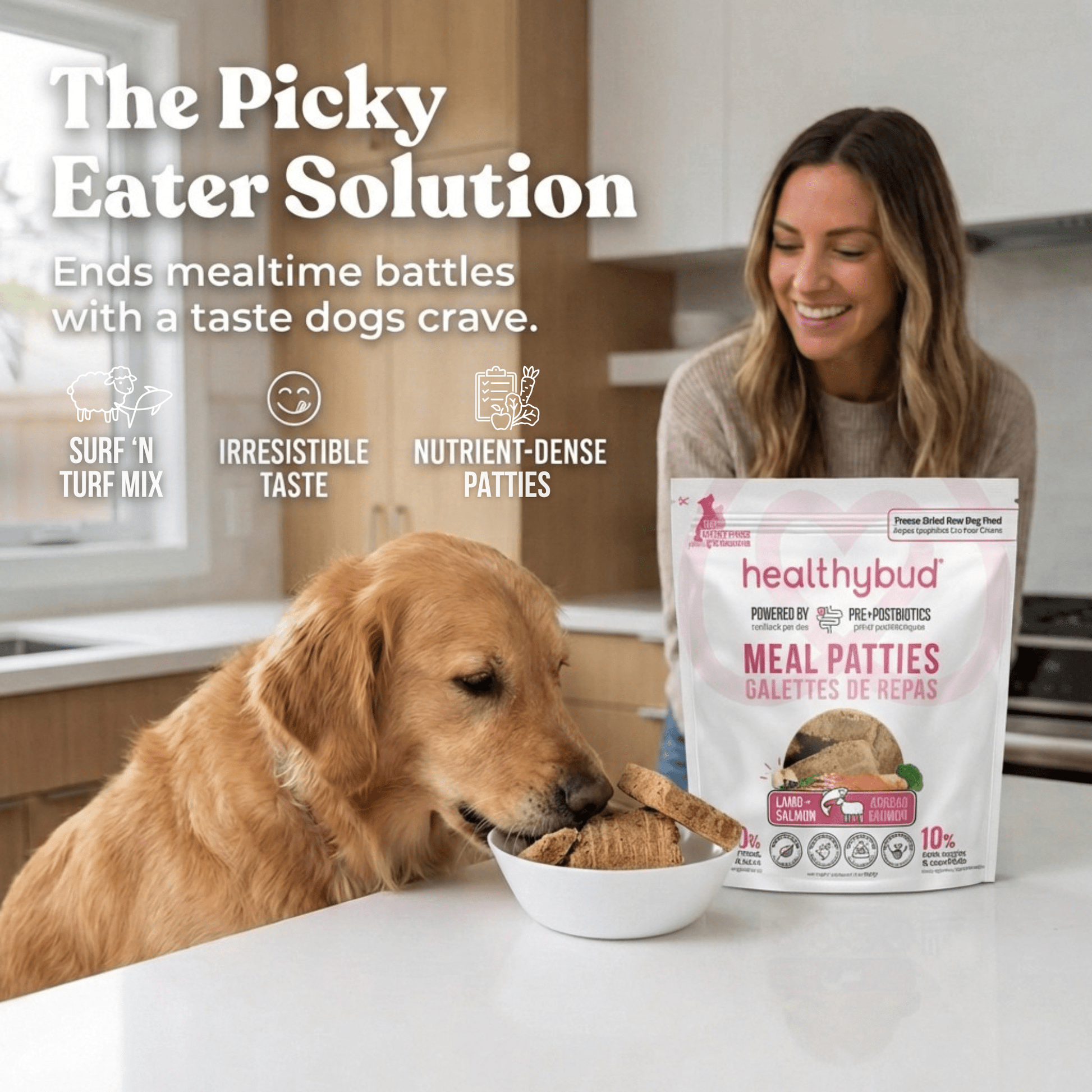 Lamb+Salmon Meal Patties - healthybud